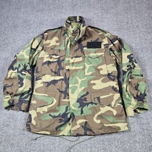 Vintage USGI M-65 Field Jacket Mens Medium Regular Woodland Camo‎ w/ Liner 80s